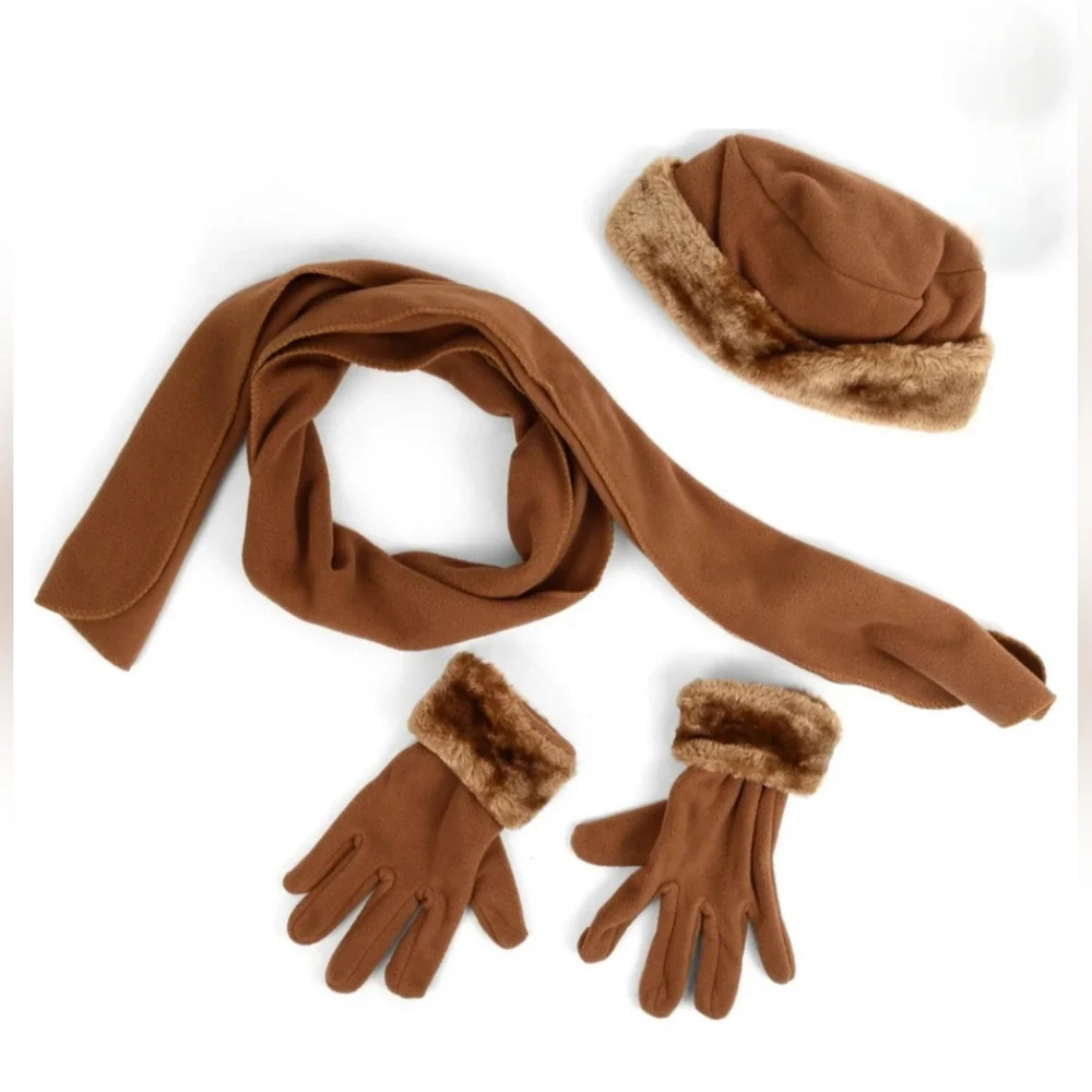 Ultra Lite Warm 3pc Blue Scarf, Hat, and Glove Set - Picture 3 of 6